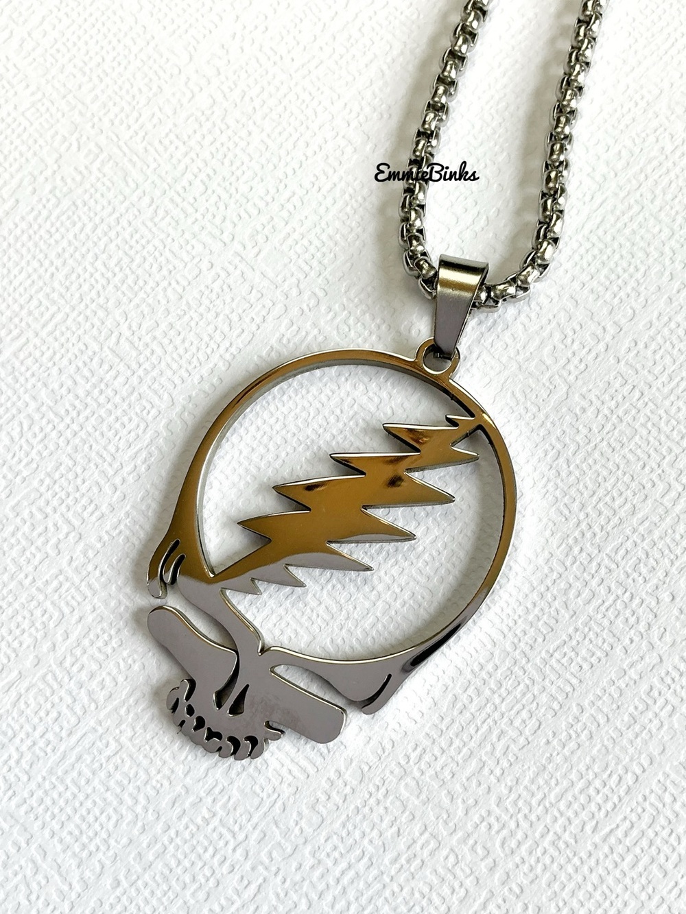 New Grateful Dead Steal Your Face LightningBolt Pendant Necklace